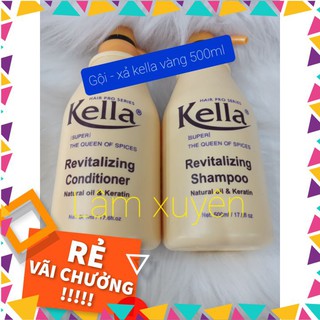 FREESHIPDầu gội xả Kella vàng phục hồi tóc hư 500ml chính hãng 100% giữ màu siêu thơm mềm mượt phủ lụa tóc đã uốn duỗi