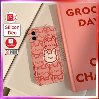 Ốp Lưng iphone 11 /8/8plus/7x/7Plus/xs/ xsmas/12/11/ 11promax/ 12promax thỏ Hồng Trắng-Bơ Bư