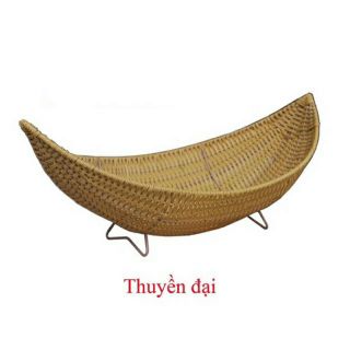 Thuyền mây giỏ mây cỡ đại đựng hoa quả, cắm hoa, trang trí nhà cửa