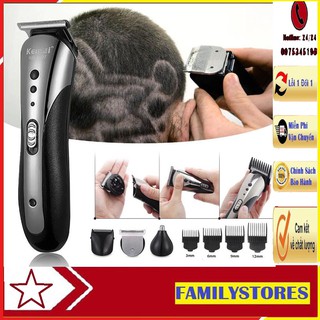 Tông Đơ Cắt Tóc Chuyên Nghiệp,Máy Cạo Râu,Tỉa Lông Mũi Đa Năng Sạc Điện Không Dây Cao Cấp Kemei 1407-BH 6Tháng