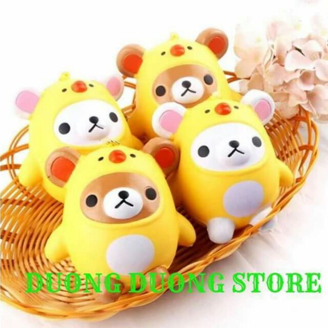 Squishy gấu đội lốt gà