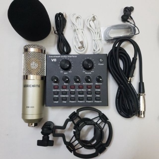 Combo thu âm livestream Míc WOAICHANG BM900-Sound card v8 kèm dây livestream lấy nhạc tặng tai nhét bh 6 t