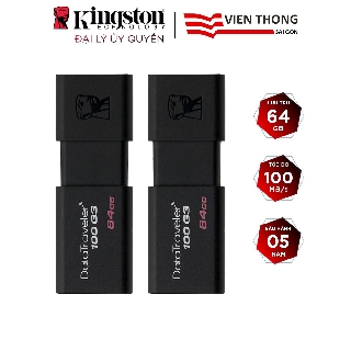 Bộ 2 USB 3.0 Kingston DT100G3 64GB tốc độ upto 100MB/s - Hãng phân phối chính thức