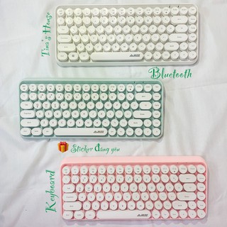 Bàn phím bluetooth ajazz 308i ,không dây cao cấp + Sticker siêu kute
