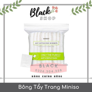 [CHÍNH HÃNG 100%] Bông Tẩy Trang Miniso Nhật Bản Túi Zip_100% Là cotton thấm hút tốt_Bông mềm mịn, an toàn cho da