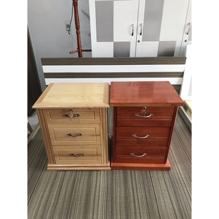 Tủ Đầu Giường 3 Ngăn Kéo Gỗ Cao Su Ghép (2 màu )