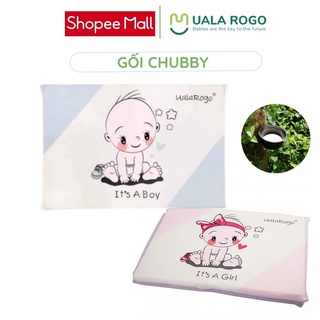Gối cao su non Uala rogo sơ sinh - 4 tuổi Chubby chống bẹp đầu thông thoáng khử khuẩn đàn hồi giúp bé ngủ ngon 8884