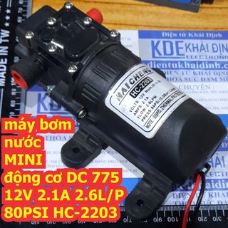 máy bơm nước MINI động cơ DC 775 12V 2.1A 2.6L/P 80PSI HC-2203 kde6784