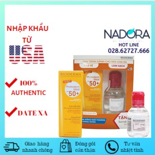[Tặng Kèm] Kem Chống Nắng Bioderma Photoderm Max SPF50+ &amp; Nước Tẩy Trang Bioderma Sensibio H2O