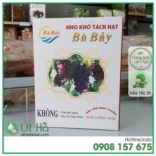 Nho Khô Ninh Thuận Hộp 200gr Bà Bảy Mứt Nho Tự Nhiên Không Chất Bảo Quản - Út Hà Đặc Sản