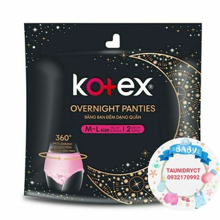 BVS KOTEX BAN ĐÊM DẠNG QUẦN KHÔ THOÁNG - GÓI 2 MIẾNG