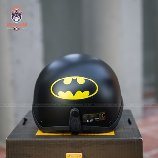 Mũ Bảo Hiểm HR1 Bat Man (Kèm Kính) - Mũ Bảo Hiểm Nửa Đầu Thiết Kế Tiêu Chuẩn