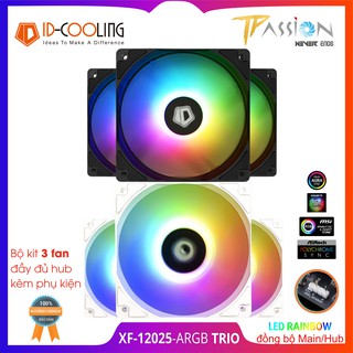 Bộ 3 quạt fan case ID-Cooling XF-12025 ARGB TRIO | SNOW EDITION - Tản nhiệt tốt, sức gió cao, LED ARGB rainbow tuyệt đẹp