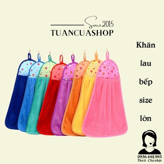 Khăn Lau Tay, Lau Bát Nhà Bếp Siêu Thấm Nước Size Lớn - Khăn Lau Bếp Đa Năng Có Móc Treo (KBS01)