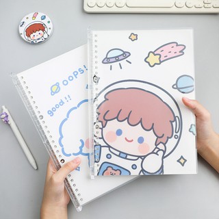 SỔ CÒNG BINDER SIZE B5 26 LỖ CÒNG TRONG SUỐT CÓ NGĂN ĐỰNG DỄ THƯƠNG NHIỀU MÀU CÓ THỂ THÊM GIẤY BULLET JOURNAL