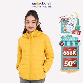 Áo phao nữ YODY có mũ siêu nhẹ siêu gọn giữ ấm tốt PHN4000