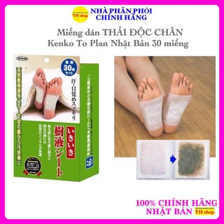 Miếng dán THẢI ĐỘC CHÂN Nhật Bản Kenko To Plan 30 miếng đào thải các độc tố ra khỏi cơ thể qua lòng bàn chân