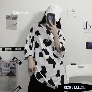 {Có Size} Áo Thun bò sữa tay lỡ From rộng UNISEX