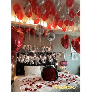 [Mã LIFEXANH03 giảm 10% đơn 500K] { Tặng Bóng 4D Tráng Nhôm} Combo bóng bay trang trí cầu hôn will you marry me HN01