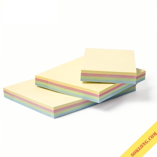 Tập 100 tờ note ghi chú 4 màu pastel Baoke, giấy trang trí màu trơn NO09