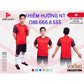Quần Áo Đá Bóng Không Logo Viking Collection ”Đỏ“ Đủ Màu_Mẫu Áo Đấu Hot, Giá Tốt 2021-2022