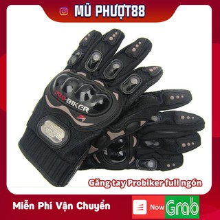 Găng tay Probiker dài ngón - màu đen - Găng tay bảo vệ khi đi xe máy dài ngón