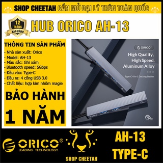 Bộ chia USB Type-C ra 4 cổng USB 3.0 - ORICO AH-13 ( Type-C To USB3.0 HUB ) – Bảo hành 12 tháng