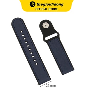Dây da MVW cho đồng hồ Samsung/Huawei/Khác 22 mm Xanh M08-01-22