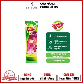 <CHẤT LƯỢNG> Găng tay gia dụng có móc treo Scotch Brite (Cót rai) 3M 38cm DEBLUR