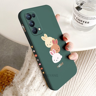 ốp lưng oppo reno 5 oppo reno 4 Ốp Điện Thoại TPU Silicone Hình Ba Chú Thỏ Đáng Yêu Kèm Dây Đeo Cho oppo reno 5 oppo reno 4