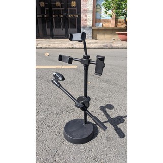 Bộ giá đỡ livestream bán hàng onl tiktok youtube facebook 3 kẹp điện thoại 1 kẹp mic cực kì tiện lợi siêu bền