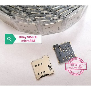Khay SIM 6P thẻ micro SIM socket 6 chân hàn mạch cho module mô đun GSM GPRS 3G