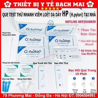 [Mã COSDAY giảm 8% đơn 150K] Que Test Thử Nhanh Vi Khuẩn HP Fastep của Mỹ - Test Thử Dạ Dày HP H.pylori