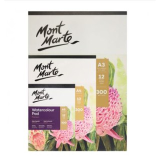 Sổ vẽ màu nước gáy dính, A5/A4/A3, Mont Marte, 300gsm, 12 tờ