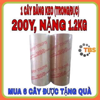 BĂNG KEO TRONG, ĐỤC 200 YARD, NẶNG 1.2KG, GỒM 6 CUỘN