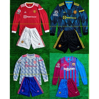 Bộ áo bóng đá Mu - Manchester United - Barca Dài Tay xanh đậm Hàng Super Thailand Logo Thuê toàn bộ giống thi đấu 100%