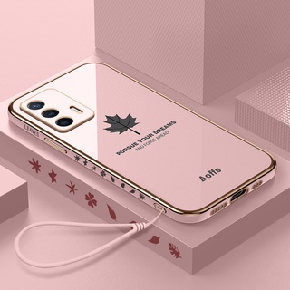 Ốp Điện Thoại Mềm Họa Tiết Lá Phong Mạ Điện Cho oppo realme 8 realme8 pro realme7 realme7i C17 Narzo 20PRO Narzo 30 4G