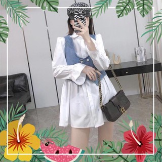 [ 𝐅𝐑𝐄𝐄 𝐒𝐇𝐈𝐏 ] Sét áo váy babydoll mic yếm bò siêu cá tính