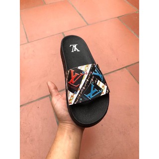 Dép Nam Quai Ngang L.V Quai Da Hàng cao cấp phối 4 màu full size 38-43