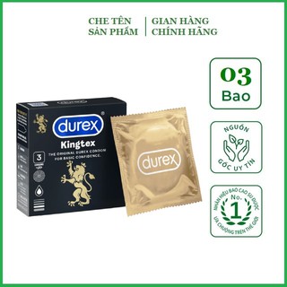 Bao cao su hộp 3 bao Durex Kingtex - Chính hãng