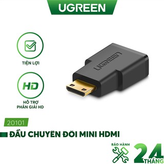 Đầu Chuyển mini HDMI male ra HDMI female - dài 25mm - UGREEN 20101 - (màu đen)
