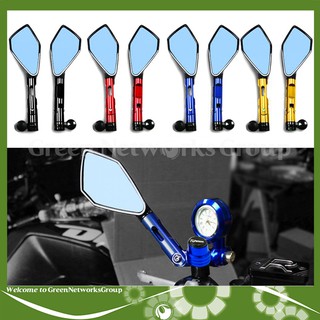 Bộ gương 5 cạnh Trái tặng kèm ốc chân gương và đồng hồ chân gương lắp trên xe máy Greennetworks