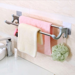 Kệ treo khăn nhà tắm - Kệ vắt khăn 2 tầng dán tường