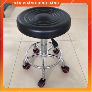 Ghế đôn hơi spa, ghế xoay chân lốc có bánh xe,nâng hạ cao thấp dùng trong spa, phun xăm, tmv