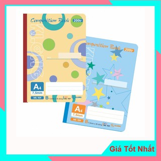 Sổ may dán gáy Klong A4 200 trang Ms 929 - Cuốn tập vở kẻ ngang có kẻ lề