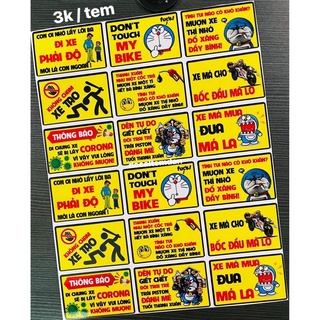 DDXM - V16/48M - TEM CẢNH BÁO DÁN TRANG TRÍ XE MÁY NGẪU NHIÊN