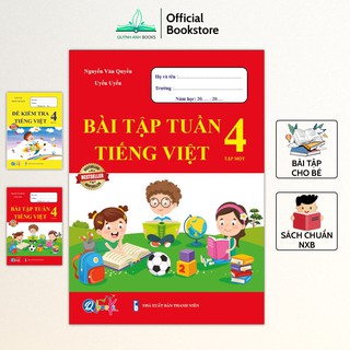 Sách - Combo Bài tập tuần và đề kiểm tra tiếng việt lớp 4 học kỳ 1 - NPH Qbooks