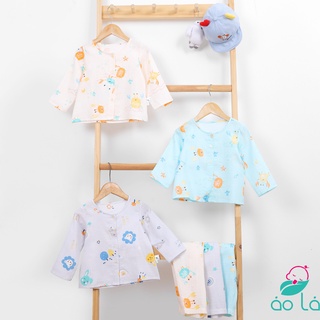 Đồ ngủ dài tay cho bé trai, bé gái vải cotton xô hai lớp Áo Lá Homewear, pijama cho bé từ 10kg - 30kg