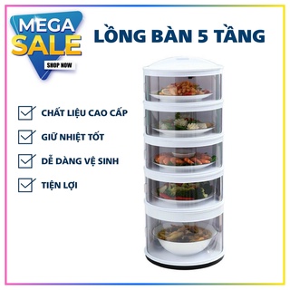 Lồng bàn ,hộp đậy đồ ăn giữ nhiệt tránh côn trùng 5 tầng mẫu mới 2022