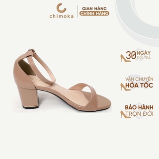 Sandal Gót Trụ 7cm CHIMOKA Cho Nữ Bao Viền Kim Loại 4804